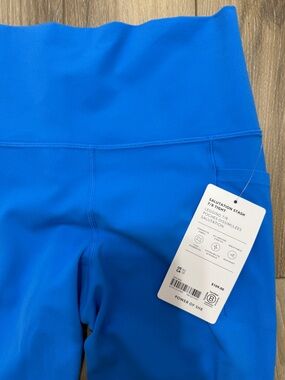 Athleta Salutation Stash 7/8 Tight -Bright Blue High-Waist Leggings with Pockets